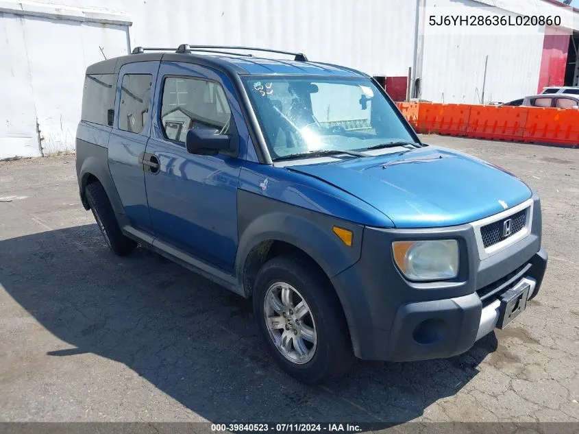 2006 Honda Element Ex VIN: 5J6YH28636L020860 Lot: 39840523