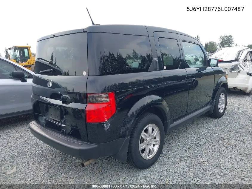 5J6YH28776L007487 2006 Honda Element Ex-P