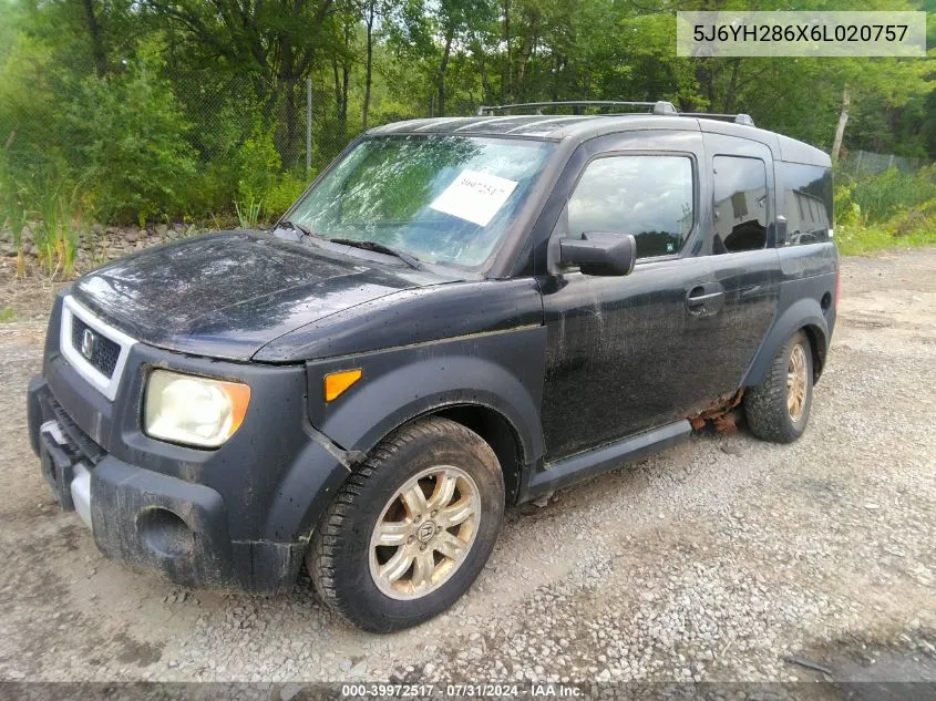 2006 Honda Element Ex VIN: 5J6YH286X6L020757 Lot: 39972517