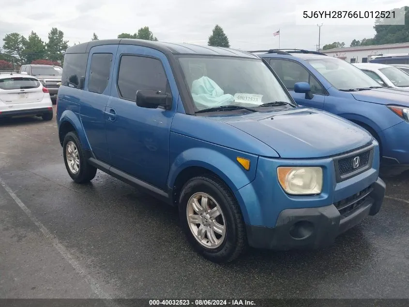 5J6YH28766L012521 2006 Honda Element Ex-P