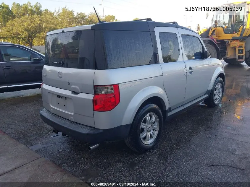 2006 Honda Element Ex-P VIN: 5J6YH18736L005939 Lot: 40269491