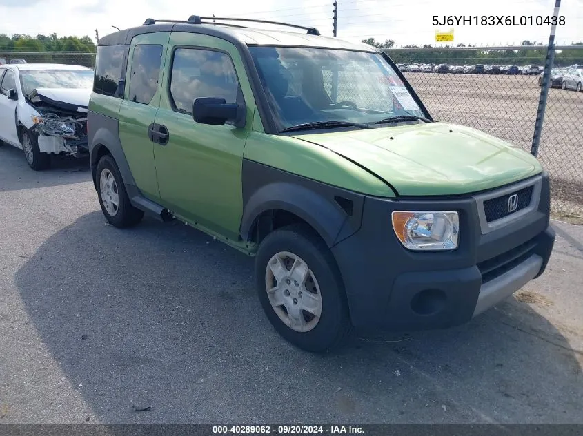 2006 Honda Element Lx VIN: 5J6YH183X6L010438 Lot: 40289062