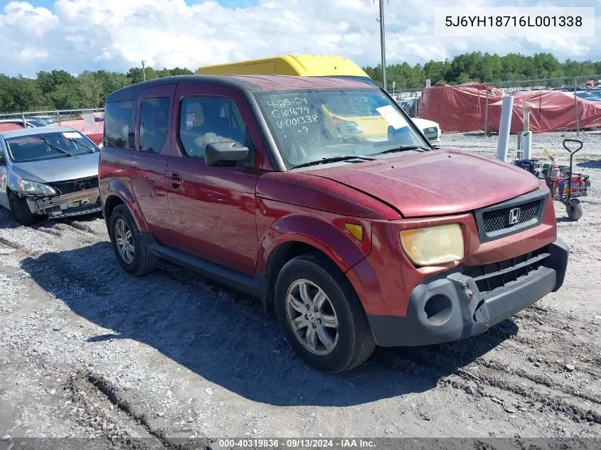 2006 Honda Element Ex-P VIN: 5J6YH18716L001338 Lot: 40319836