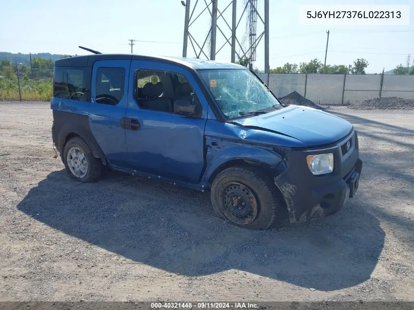 2006 Honda Element Lx VIN: 5J6YH27376L022313 Lot: 40321448