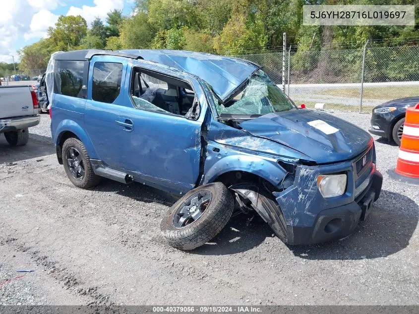 2006 Honda Element Ex-P VIN: 5J6YH28716L019697 Lot: 40379056