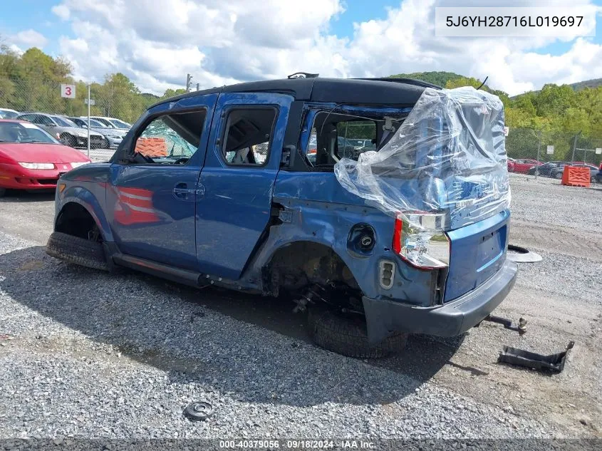 2006 Honda Element Ex-P VIN: 5J6YH28716L019697 Lot: 40379056