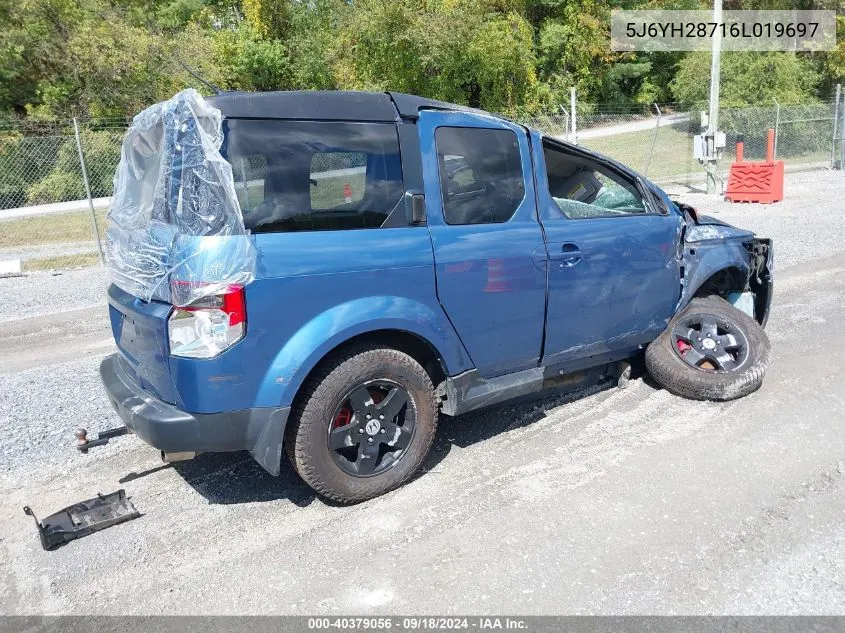 2006 Honda Element Ex-P VIN: 5J6YH28716L019697 Lot: 40379056