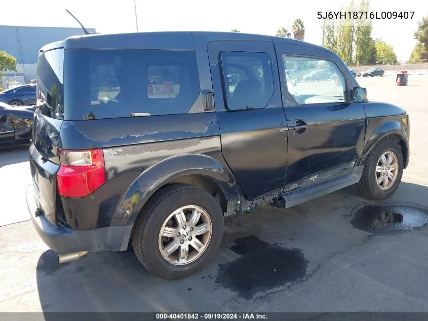 2006 Honda Element Ex-P VIN: 5J6YH18716L009407 Lot: 40401842