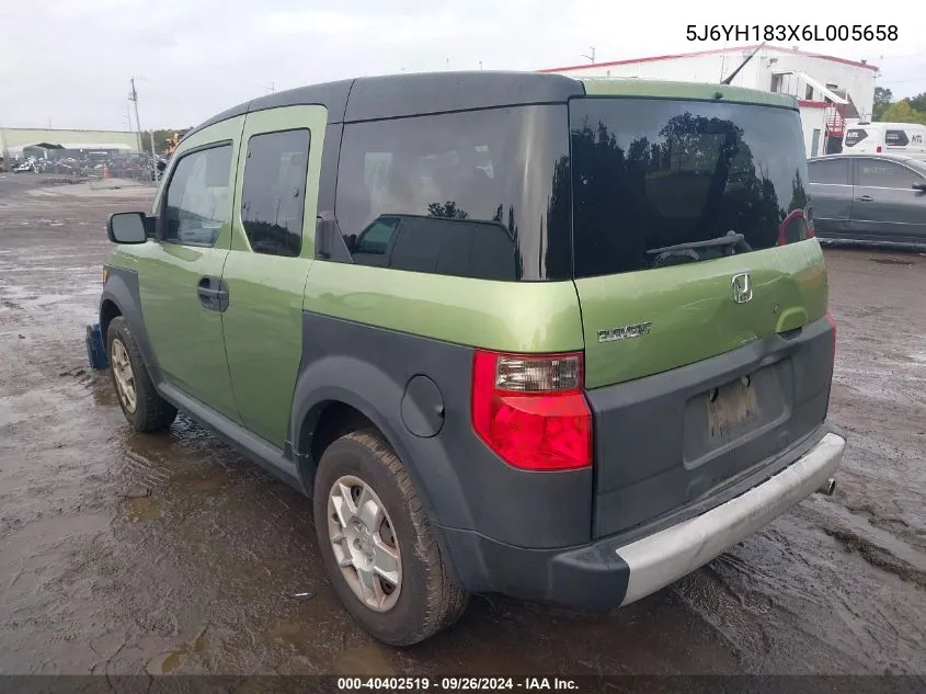 2006 Honda Element Lx VIN: 5J6YH183X6L005658 Lot: 40402519