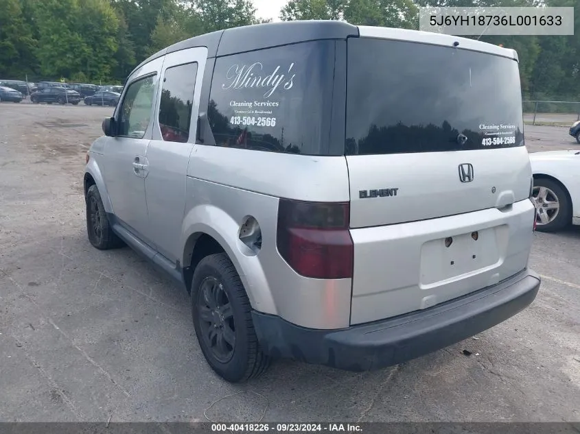 2006 Honda Element Ex-P VIN: 5J6YH18736L001633 Lot: 40418226