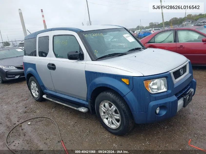 2006 Honda Element Ex VIN: 5J6YH28626L016542 Lot: 40421068