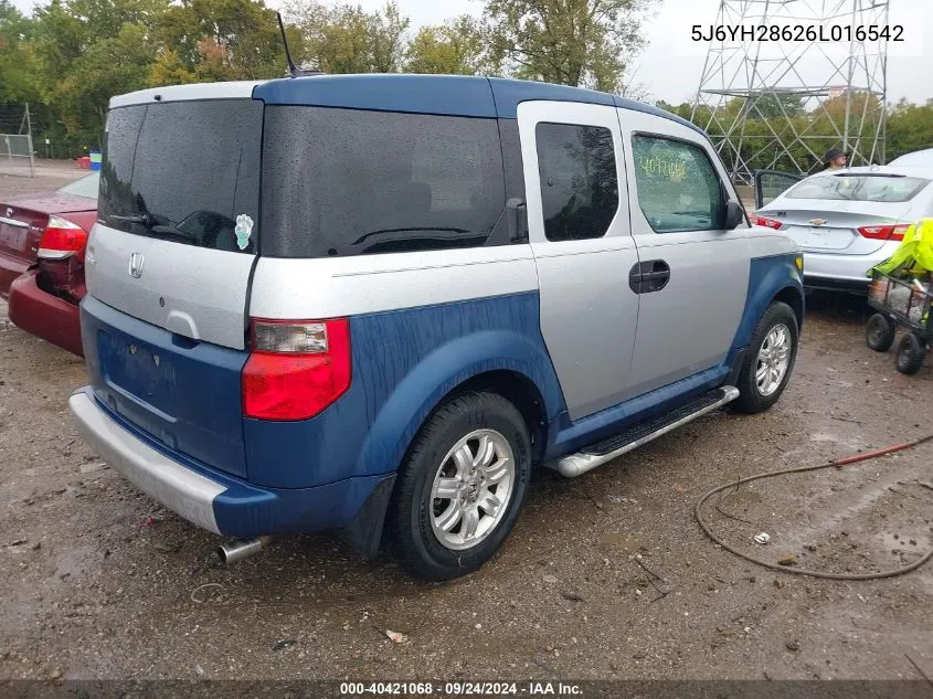 2006 Honda Element Ex VIN: 5J6YH28626L016542 Lot: 40421068