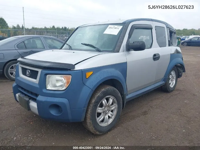 2006 Honda Element Ex VIN: 5J6YH28626L027623 Lot: 40423051