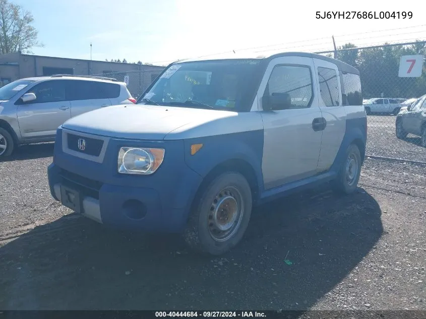 2006 Honda Element Ex VIN: 5J6YH27686L004199 Lot: 40444684