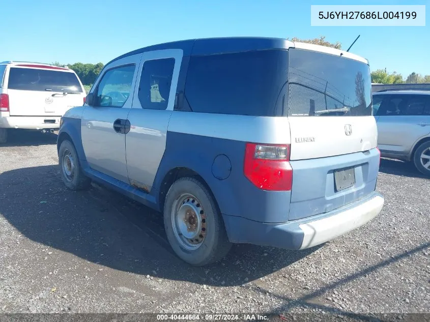 2006 Honda Element Ex VIN: 5J6YH27686L004199 Lot: 40444684