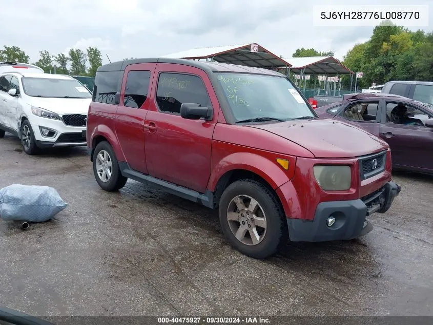 2006 Honda Element Ex-P VIN: 5J6YH28776L008770 Lot: 40475927