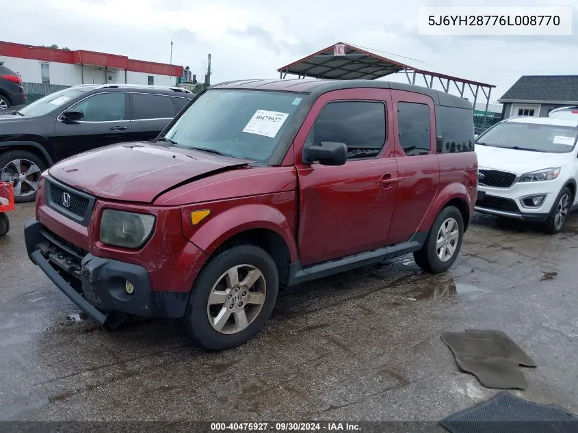 2006 Honda Element Ex-P VIN: 5J6YH28776L008770 Lot: 40475927