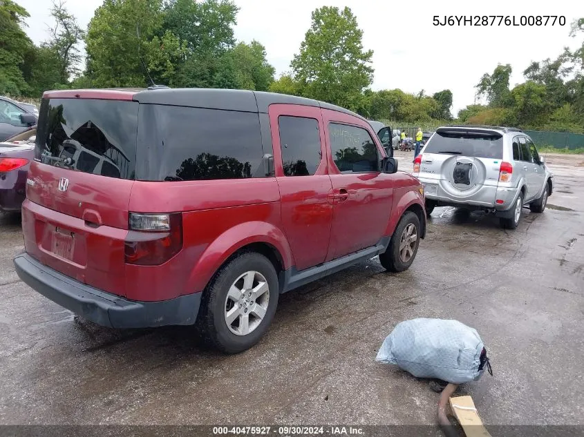 2006 Honda Element Ex-P VIN: 5J6YH28776L008770 Lot: 40475927