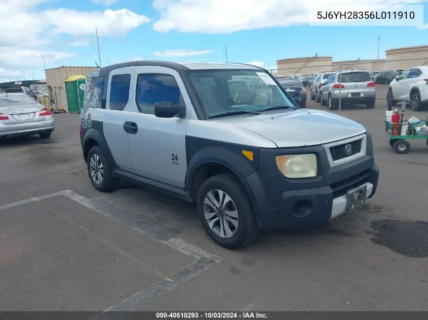 2006 Honda Element Lx VIN: 5J6YH28356L011910 Lot: 40510293