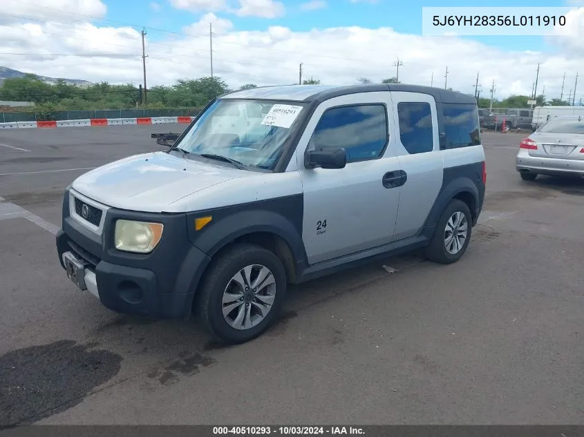 2006 Honda Element Lx VIN: 5J6YH28356L011910 Lot: 40510293