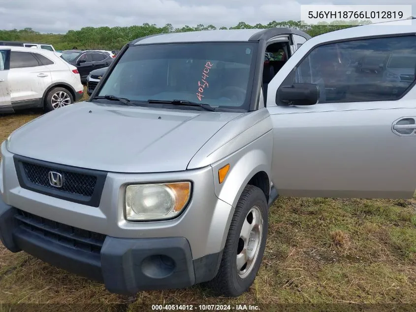 2006 Honda Element Ex-P VIN: 5J6YH18766L012819 Lot: 40514012