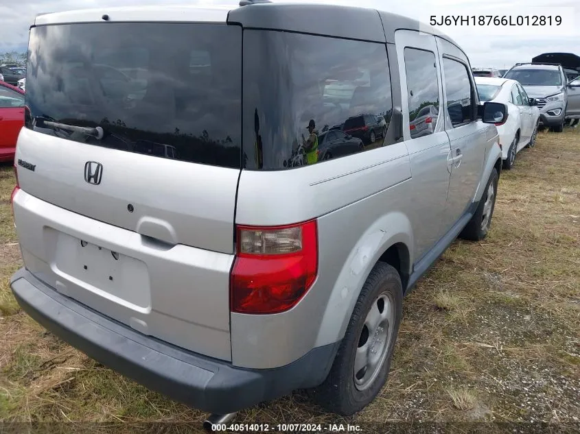 2006 Honda Element Ex-P VIN: 5J6YH18766L012819 Lot: 40514012