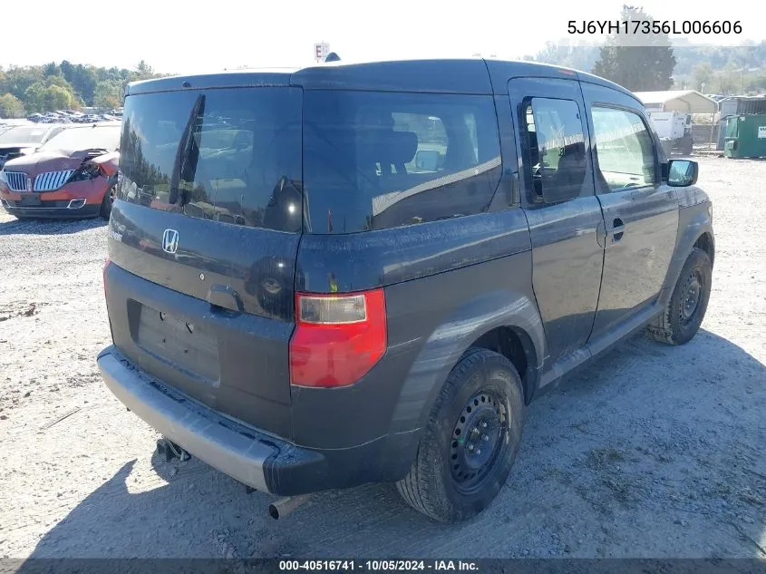 2006 Honda Element Lx VIN: 5J6YH17356L006606 Lot: 40516741