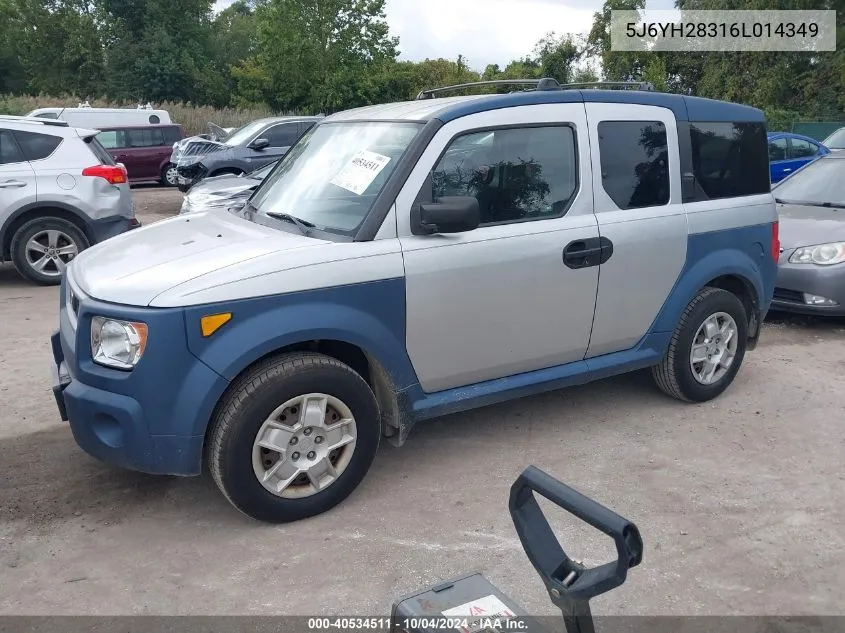 2006 Honda Element Lx VIN: 5J6YH28316L014349 Lot: 40534511