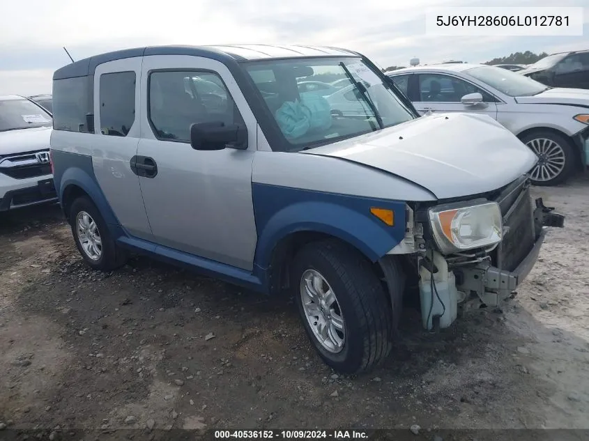 2006 Honda Element Ex VIN: 5J6YH28606L012781 Lot: 40536152