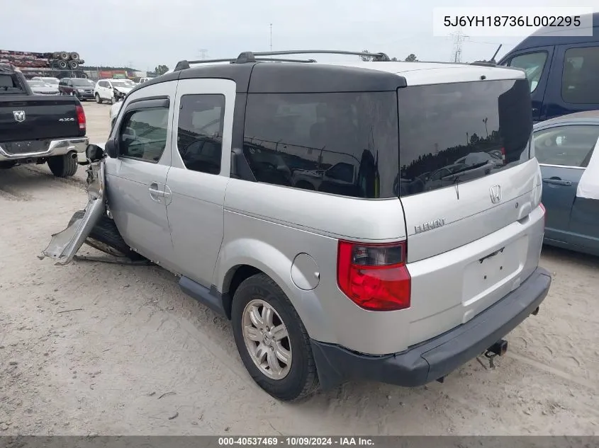 2006 Honda Element Ex-P VIN: 5J6YH18736L002295 Lot: 40537469