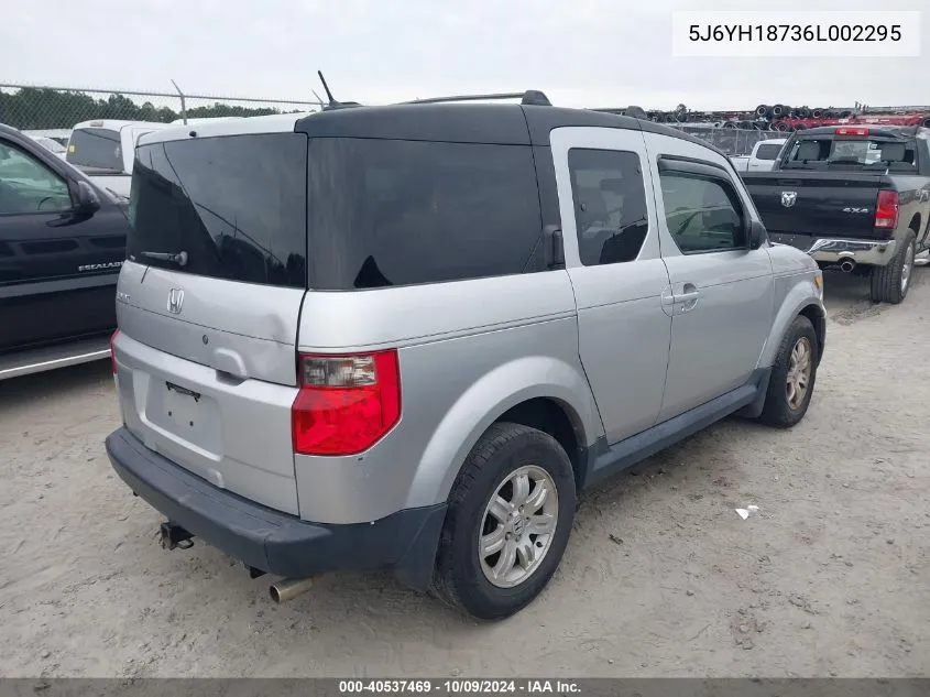 2006 Honda Element Ex-P VIN: 5J6YH18736L002295 Lot: 40537469