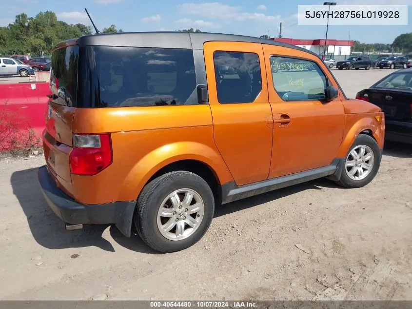 2006 Honda Element Ex-P VIN: 5J6YH28756L019928 Lot: 40544480