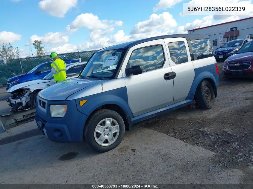 2006 Honda Element Lx VIN: 5J6YH28356L022339 Lot: 40553793