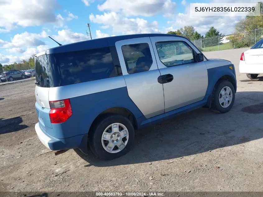 2006 Honda Element Lx VIN: 5J6YH28356L022339 Lot: 40553793