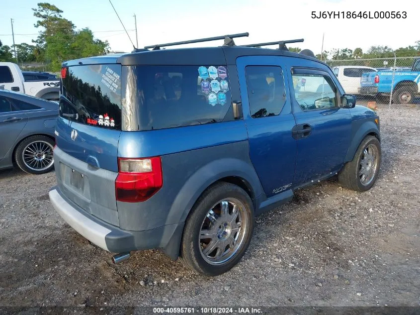 2006 Honda Element Ex VIN: 5J6YH18646L000563 Lot: 40595761