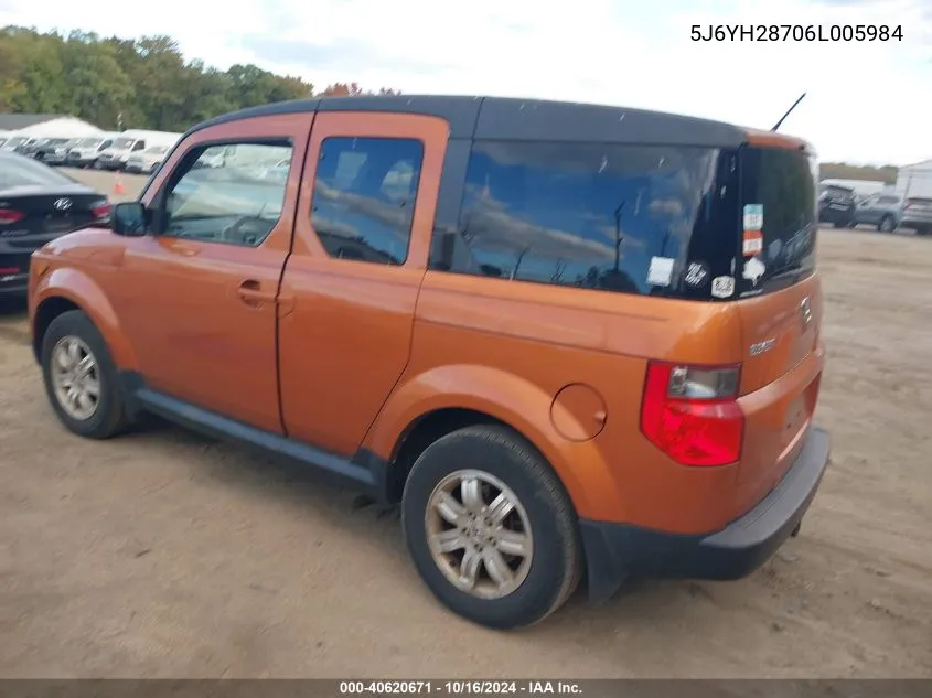 2006 Honda Element Ex-P VIN: 5J6YH28706L005984 Lot: 40620671