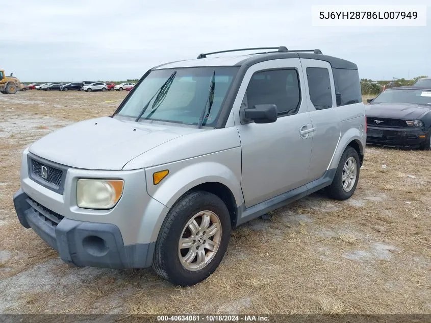 2006 Honda Element Ex-P VIN: 5J6YH28786L007949 Lot: 40634081