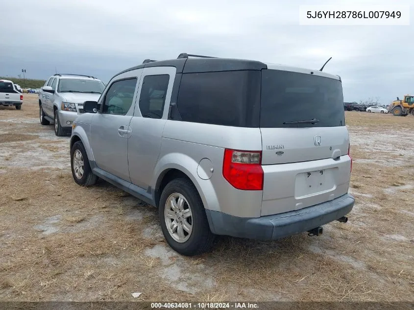 2006 Honda Element Ex-P VIN: 5J6YH28786L007949 Lot: 40634081