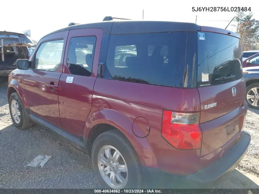 2006 Honda Element Ex-P VIN: 5J6YH28756L021484 Lot: 40634862