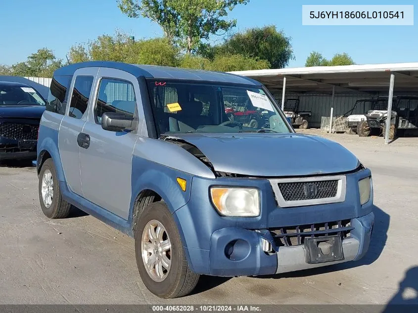 2006 Honda Element Ex VIN: 5J6YH18606L010541 Lot: 40652028