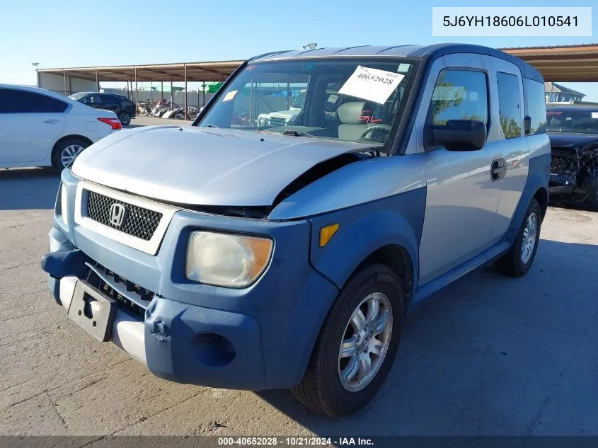 2006 Honda Element Ex VIN: 5J6YH18606L010541 Lot: 40652028