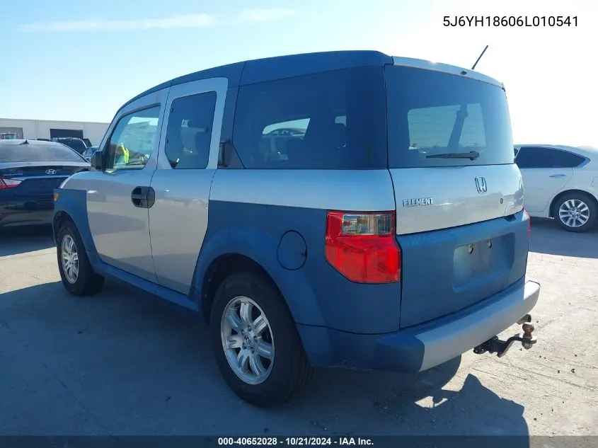 2006 Honda Element Ex VIN: 5J6YH18606L010541 Lot: 40652028