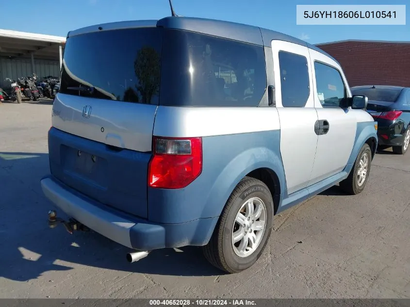 2006 Honda Element Ex VIN: 5J6YH18606L010541 Lot: 40652028