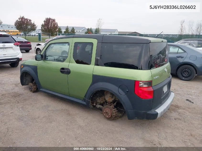 2006 Honda Element Lx VIN: 5J6YH28336L026602 Lot: 40660860