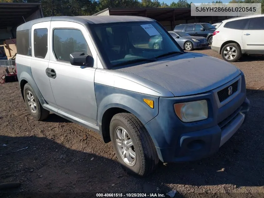 2006 Honda Element Ex VIN: 5J6YH28666L020545 Lot: 40661515