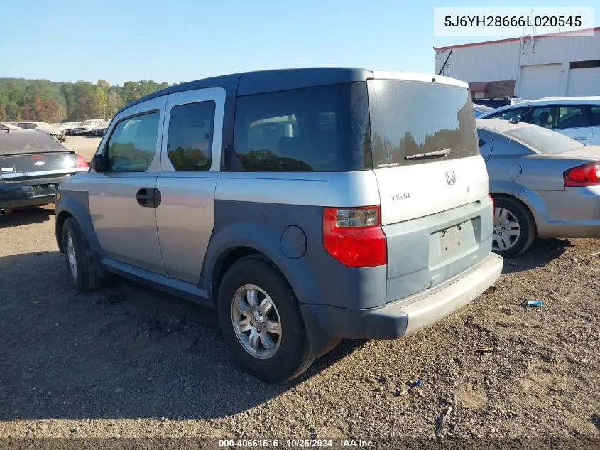 2006 Honda Element Ex VIN: 5J6YH28666L020545 Lot: 40661515