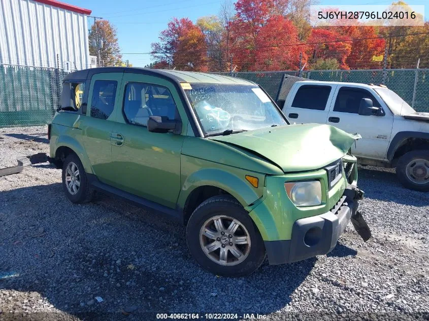 2006 Honda Element Ex-P VIN: 5J6YH28796L024016 Lot: 40662164