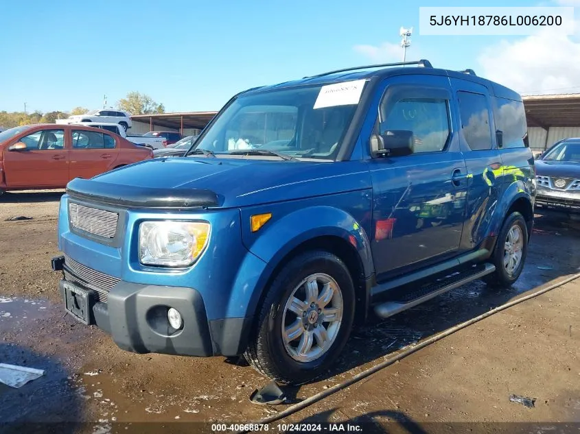 2006 Honda Element Ex-P VIN: 5J6YH18786L006200 Lot: 40668878