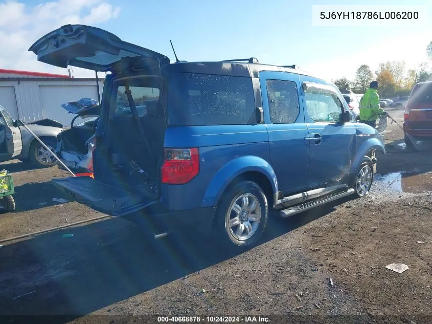 2006 Honda Element Ex-P VIN: 5J6YH18786L006200 Lot: 40668878