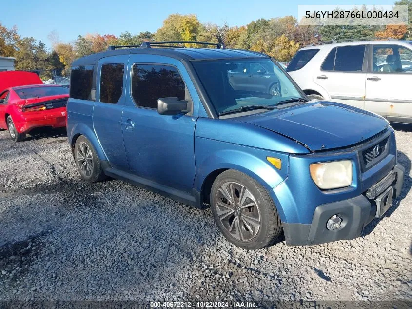 2006 Honda Element Ex-P VIN: 5J6YH28766L000434 Lot: 40672212